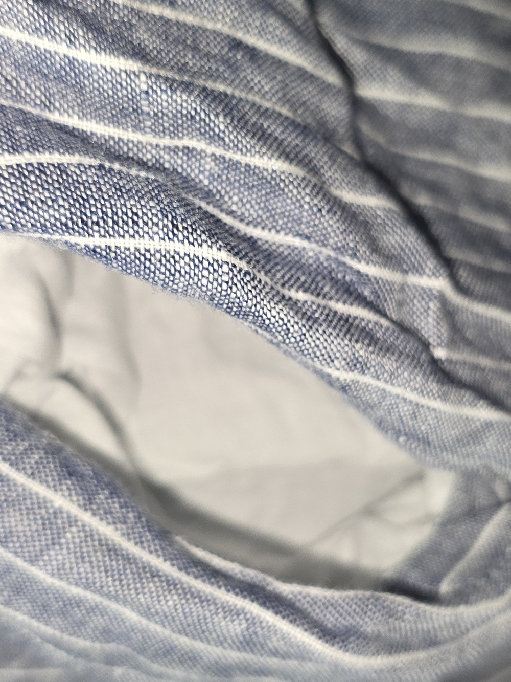 Quince Linen Tiered Maxi Dress In Chambray Stripe Sime M - Picture 9 of 11